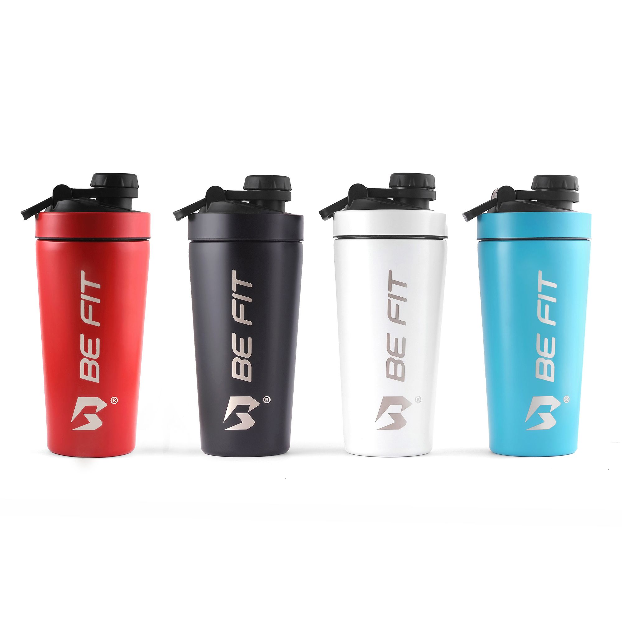 RVS Shakebeker / Drinkfles in 4 kleuren - BPA vrij, lekvrij.