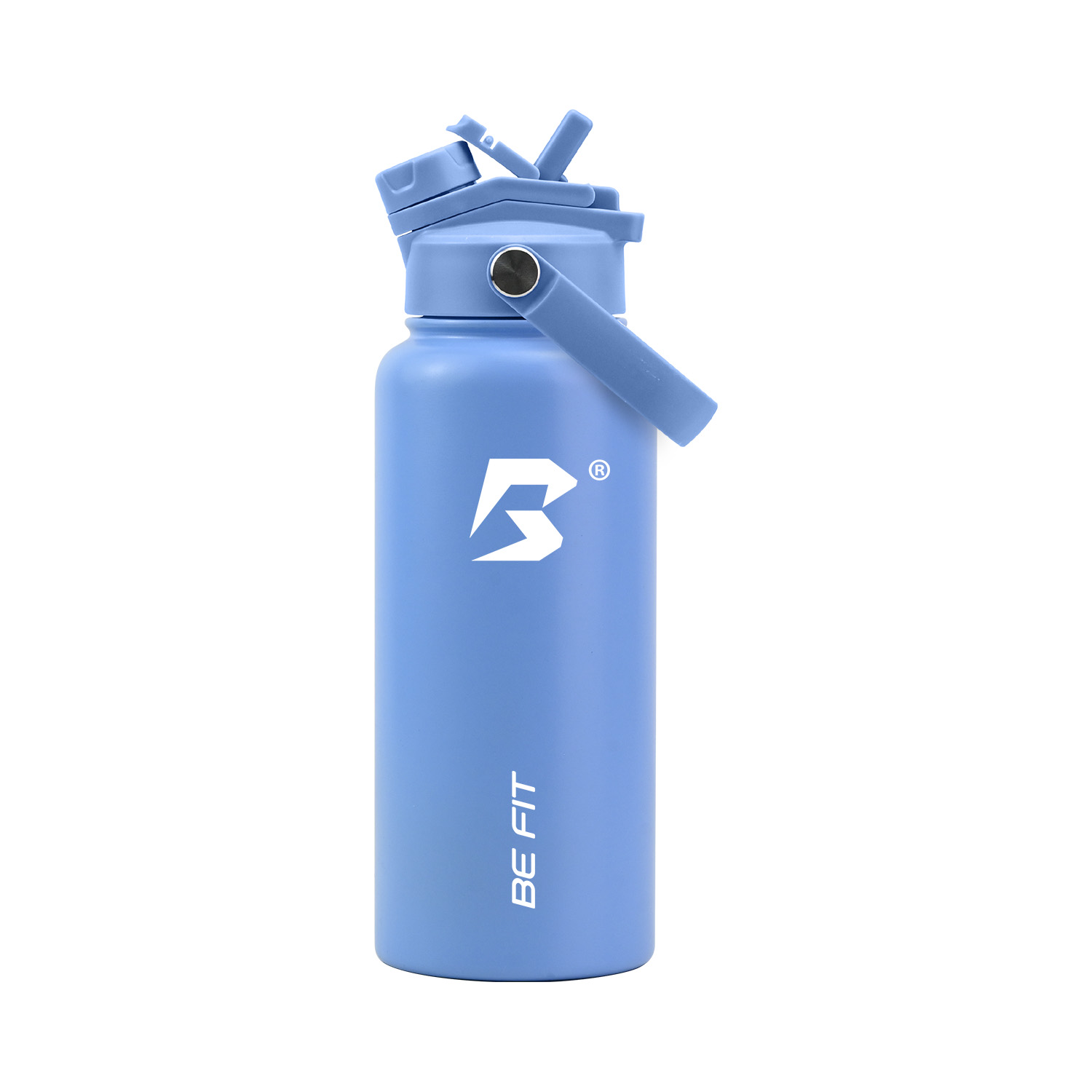 RVS drinkfles 1 liter in sky blue van Be Fit