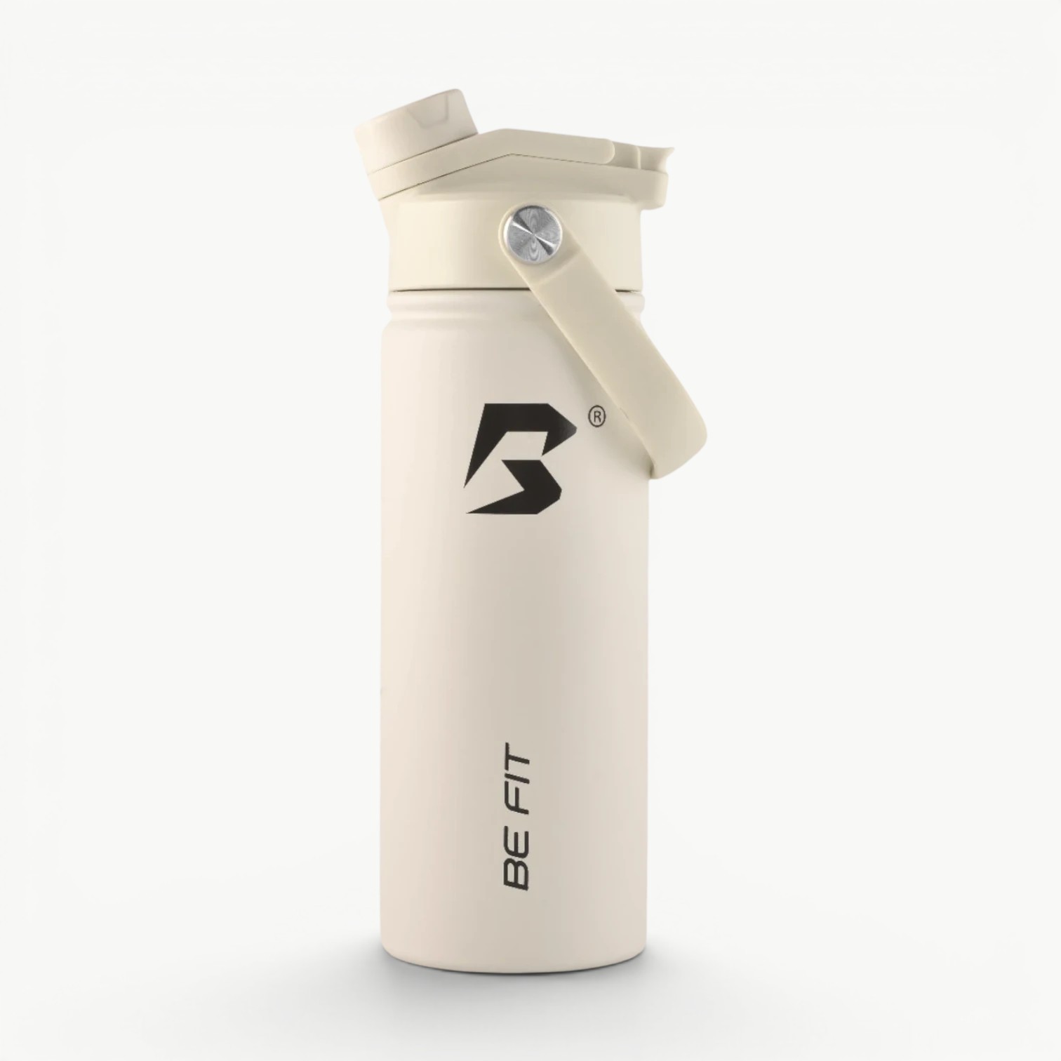 Creme witte drinkfles 500ml van Be Fit; drinkflessen bedrukken duurzaam.