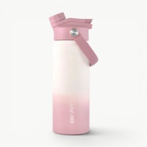 Lila sportfles 500ml RVS van Be Fit Originals; isolerende sportfles voor de gym.