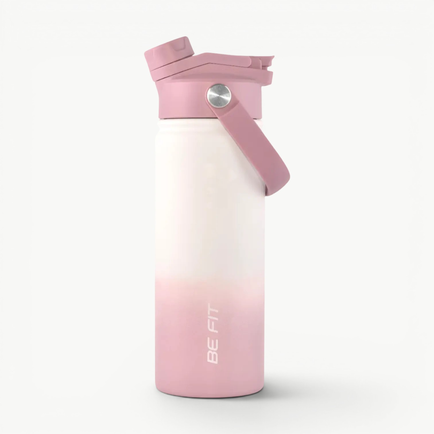 Lila verloop RVS sportfles 500ml; Be Fit isolerende sportfles fitness.