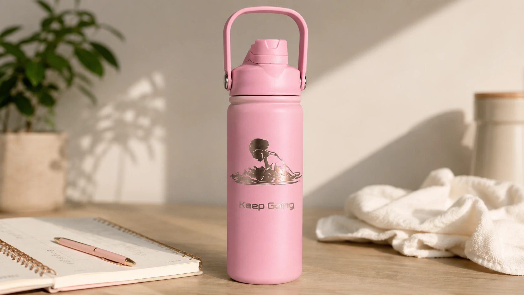 BE FIT SWIGGER met korte positieve quote als dagelijkse reminder