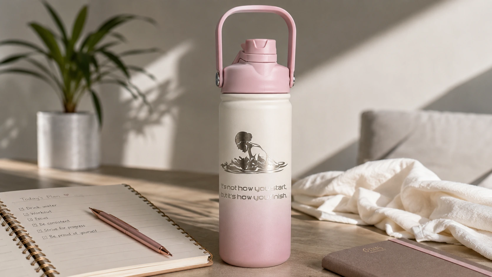 BE FIT SWIGGER met motiverende quote als dagelijkse reminder